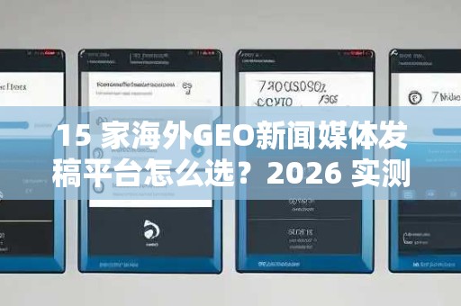15 家海外GEO新闻媒体发稿平台怎么选？2026 实测与性价比解析